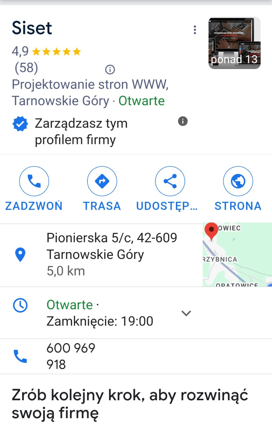 Promowanie i prowadzenie wizytówki google